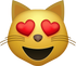 Download Heart Eyes Cat Emoji face [Iphone IOS Emojis in PNG]