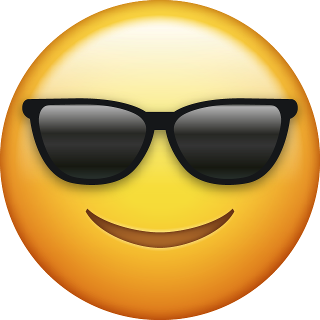 Download Sunglasses Cool Emoji face [Iphone IOS Emojis in PNG]