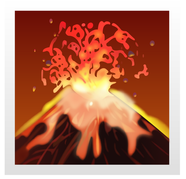Download Volcano Emoji Image in PNG | Emoji Island