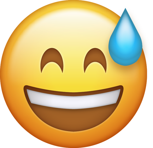Sweat With Smile Emoji [Free Download IOS Emojis] | Emoji Island