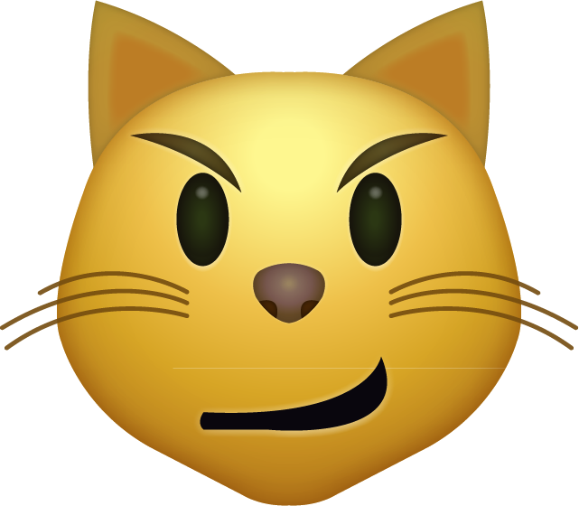 Download Smirk Cat Emoji face [Iphone IOS Emojis in PNG]