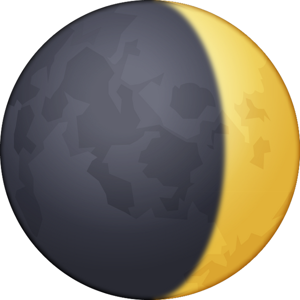 Download Waxing Crescent Moon Emoji Image in PNG | Emoji Island