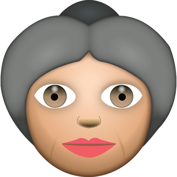 Download White Grandma Emoji | Emoji Island