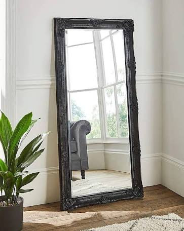 Juliette 6 ft French Leaner mirror Black