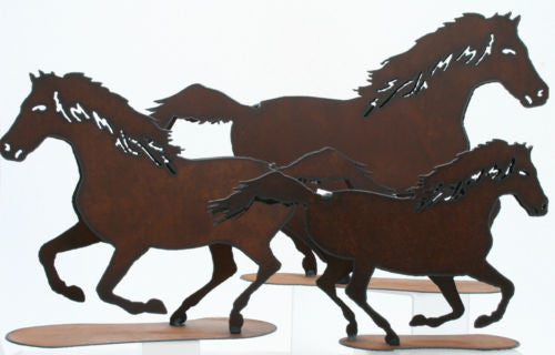 Western Home Decor Rustic Metal Horse Figurine Running Horse