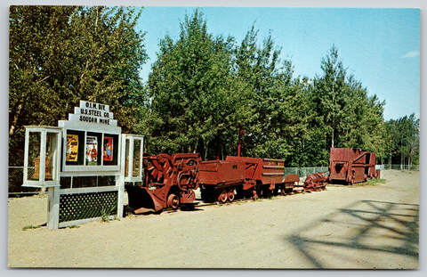 Soudan Minnesota~Tower State Park~Mining Equipment on Display~1950s Postcard