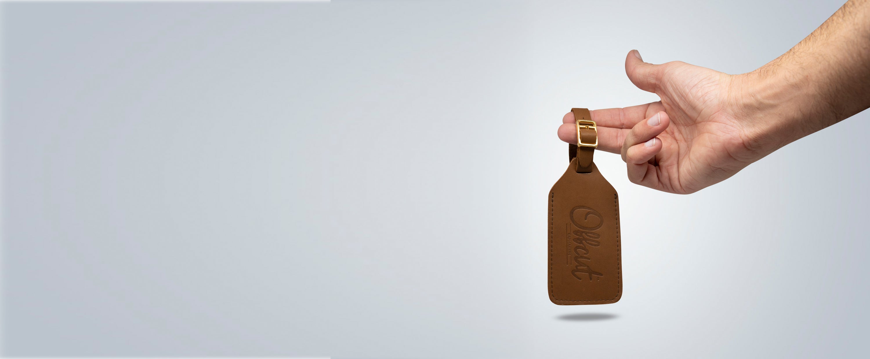 Offcut leather luggage tag