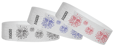 Wristbands with Fireworks for 4th of July events.