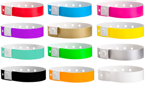 Plastic Wristbands with snaps.