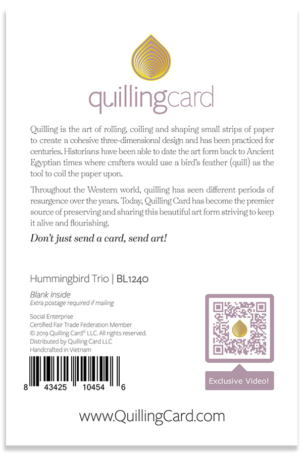Back of the Hummingbird Trio Greeting Card