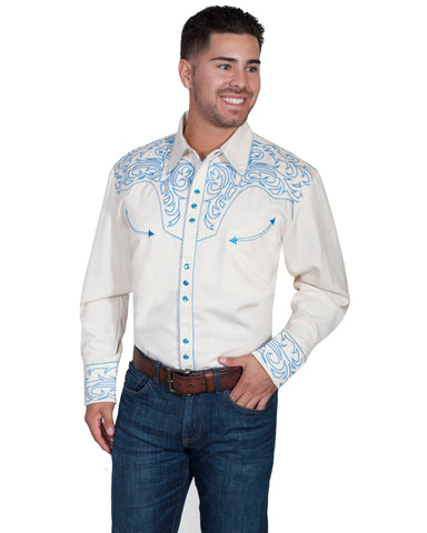 Men's Picstitch Yokes Western Shirt - White