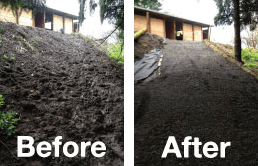 Before and After Lighthoof mud management panels.