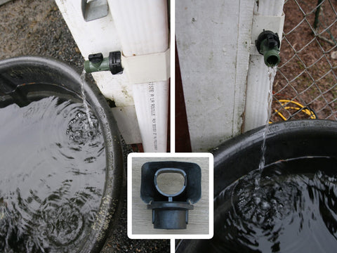 Gutter downspout water bucket splitter #barnhack
