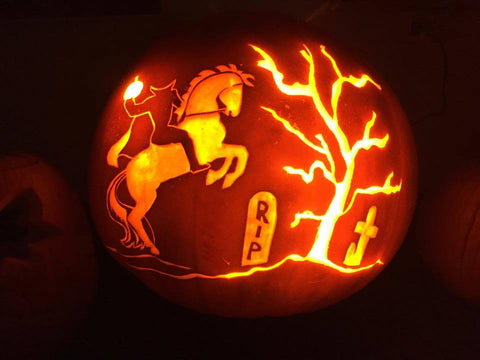 Headless Horseman Pumpkin Carving for Halloween