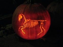 Spooky Skeleton Horse Pumpkin Carving for Halloween