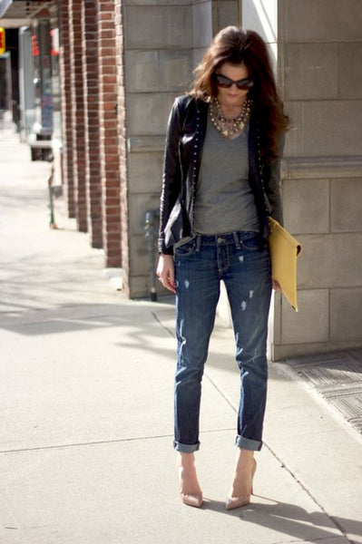 Blazer with boyfriend jeans. styling your boyfriend jeans with a blazer.