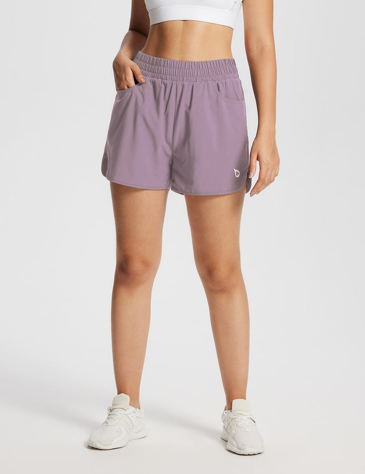 Baleaf Women's Split-leg Lightweight Pocketed Running Shorts Very Grape Main