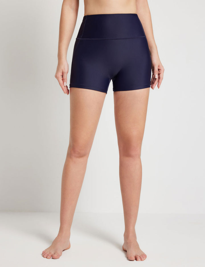 Baleaf Women's High-Rise Opaque Stretch Swim Shorts Main - Peacoat