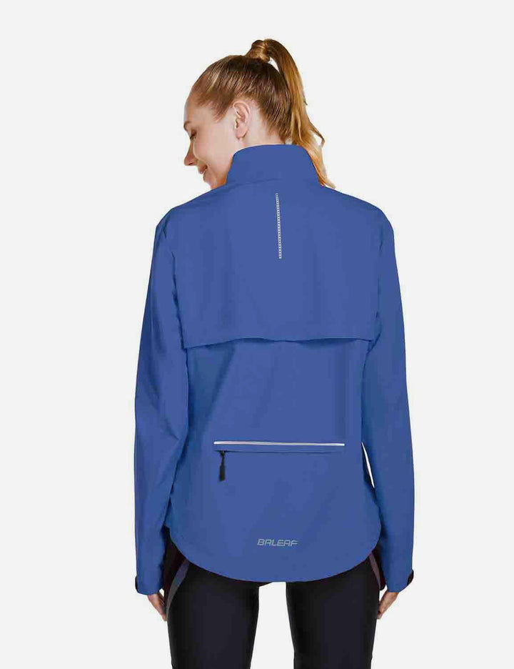 Baleaf Women's Waterproof & Windproof Detachable Sleeves Jackets cai029 Blue Back