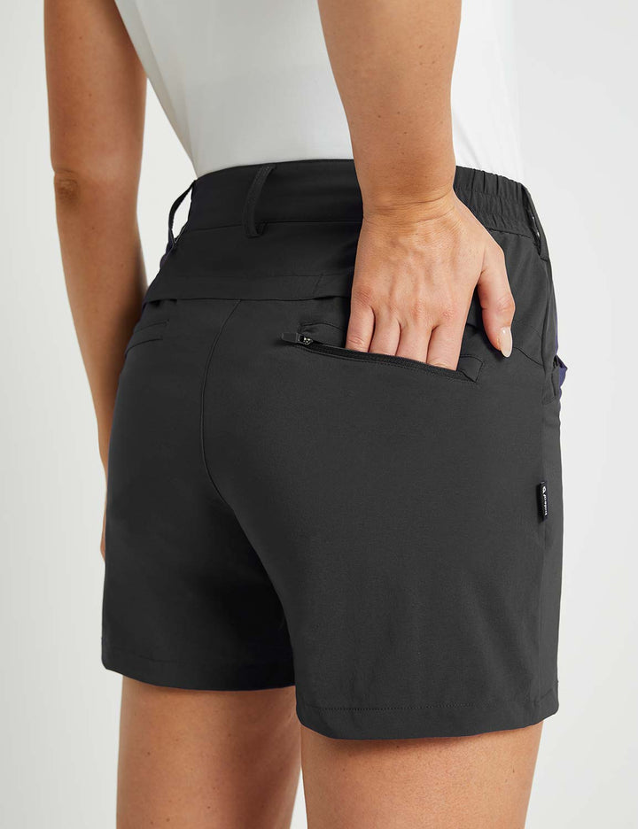 Baleaf Women's Stretch Quick Dry Mesh Breathable Golf Shorts dfa001 Anthracite Detail