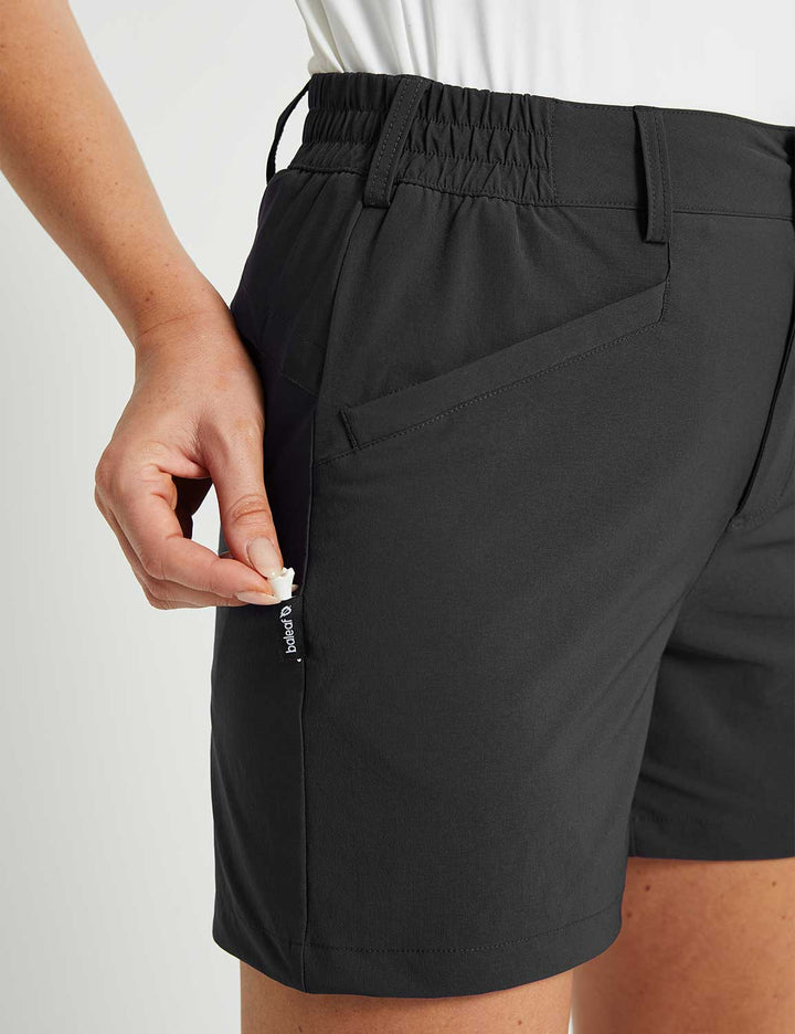 Baleaf Women's Stretch Quick Dry Mesh Breathable Golf Shorts dfa001 Anthracite Detail