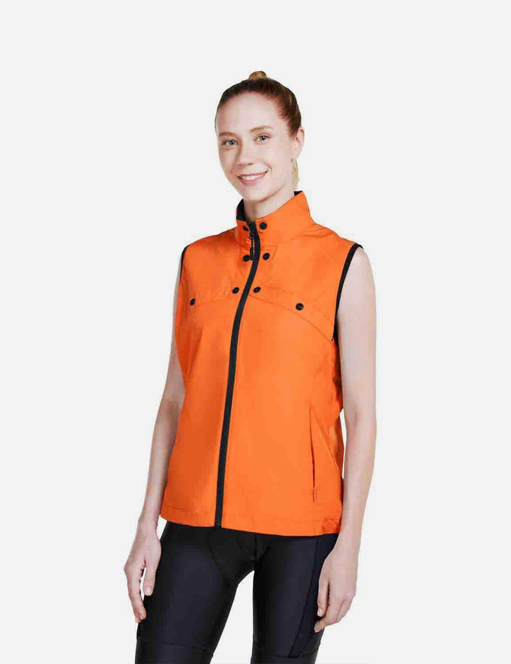 Baleaf Women's Waterproof & Windproof Detachable Sleeves Jackets cai029 Orange Front