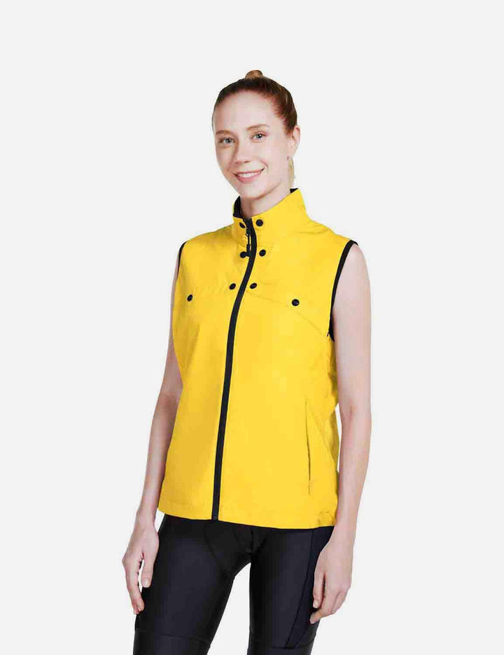 Baleaf Women's Waterproof & Windproof Detachable Sleeves Jackets cai029 Yellow Front