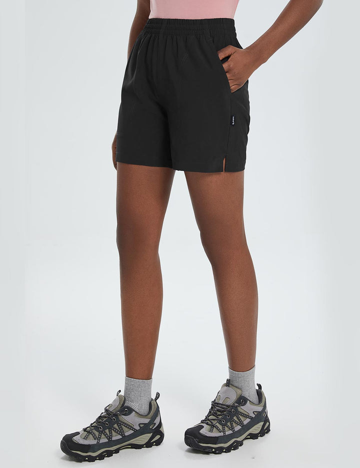 Baleaf Women's Laureate Quick Dry Athletic Shorts dga012 Anthracite Side