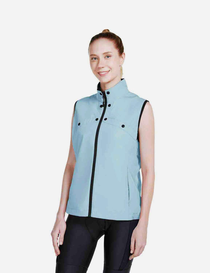 Baleaf Women's Waterproof & Windproof Detachable Sleeves Jackets cai029 Light Blue Front