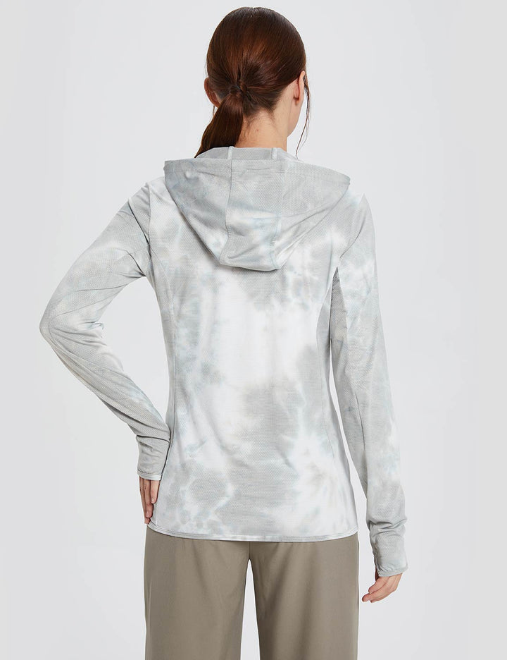 Baleaf Women's Laureate UPF 50+ Tie Dye Sun Jacket dcg009 Dye Grey Back