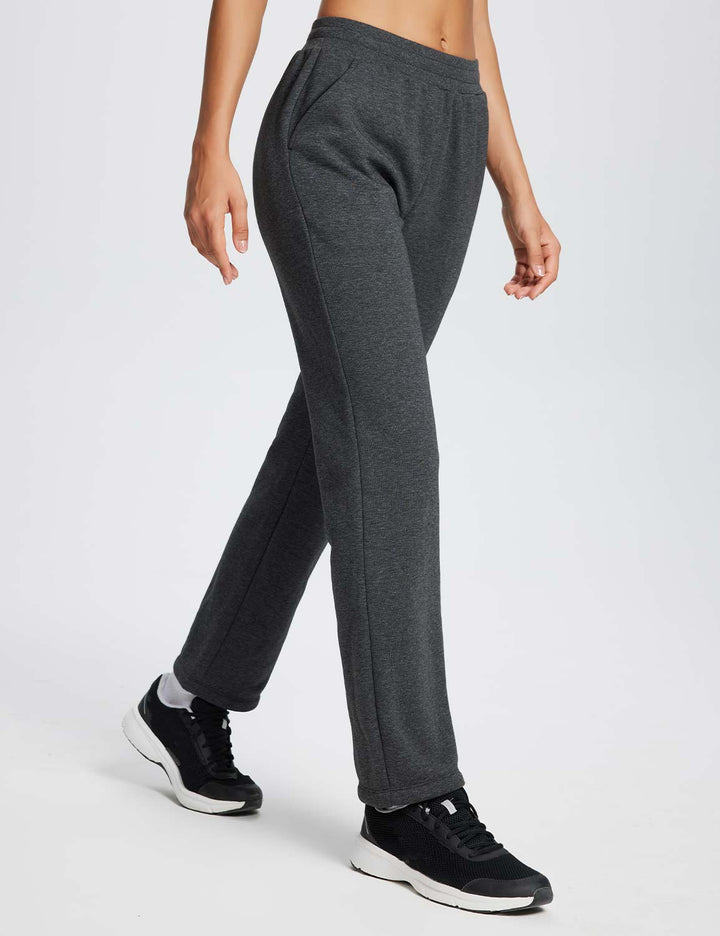 Baleaf Women's Evergreen Cotton Pocketed Sweatpants dbd077 Dark Grey Side