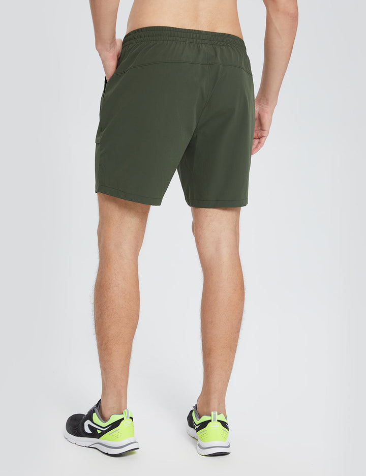 Baleaf Men's Flyleaf Quick-Dry Cargo Shorts dbd029 Rifle Green Back