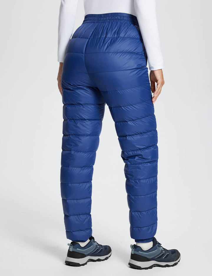 Baleaf Women's High-Rise Lightweight Ski Down Pants dga067 Navy Blue Back