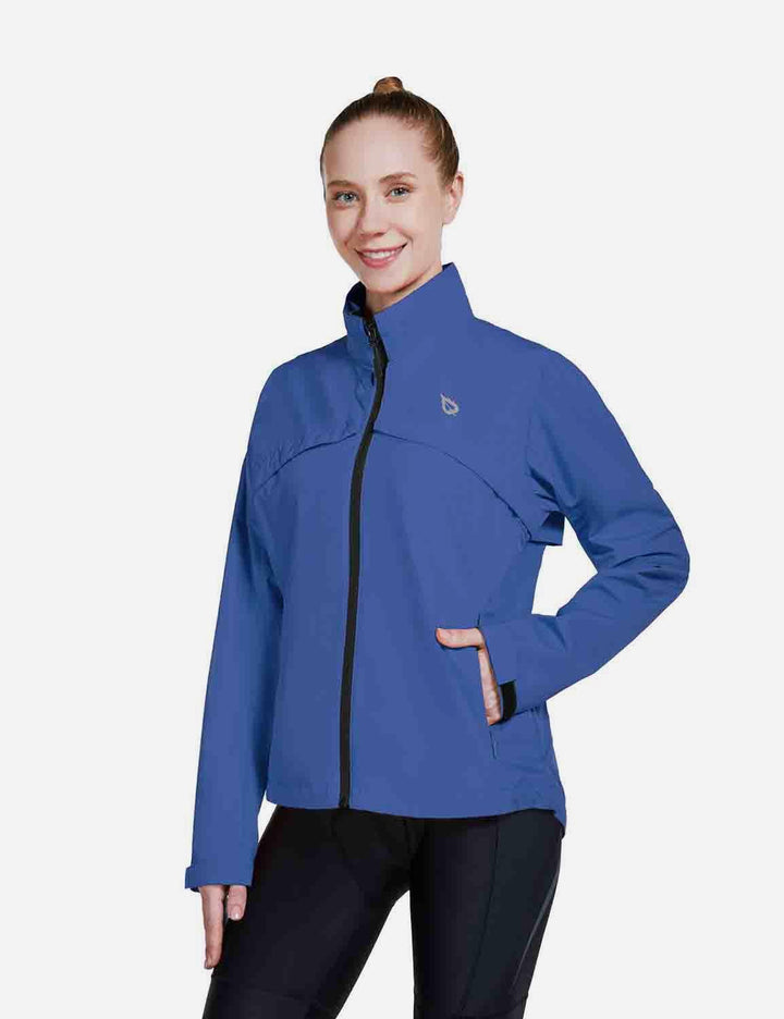 Baleaf Women's Waterproof & Windproof Detachable Sleeves Jackets cai029 Blue Front