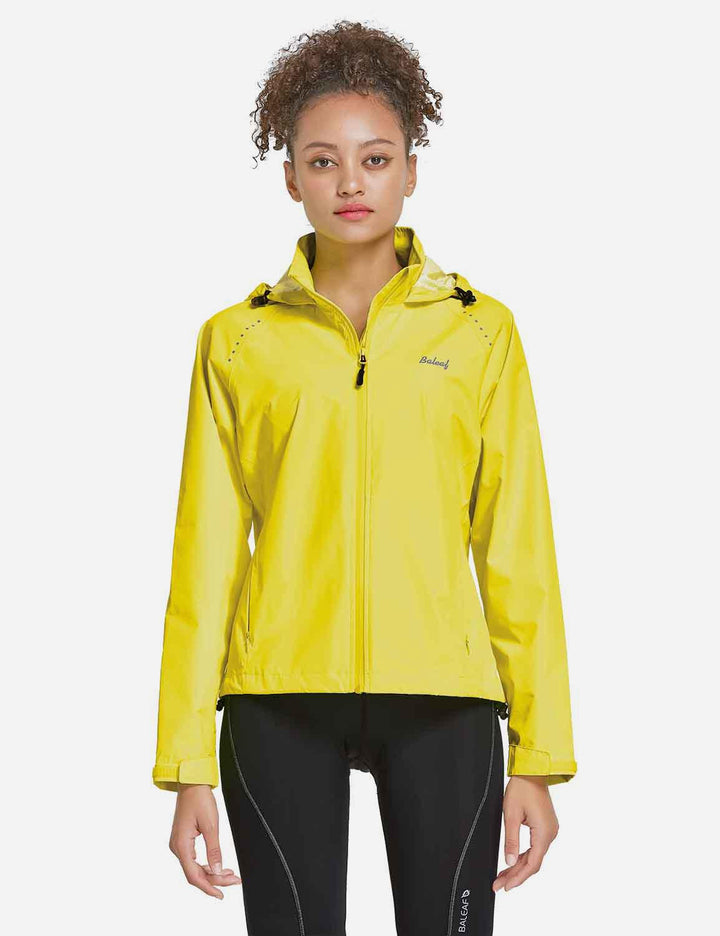 Baleaf Women's Waterproof Lightweight Full-Zip Pocketed Cycling Jacket aaa468 Illuminating Front