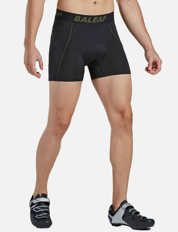 Baleaf Men's 4.8  3D Padded Bike Cycling Compression Shorts aai067 Winter Moss Front