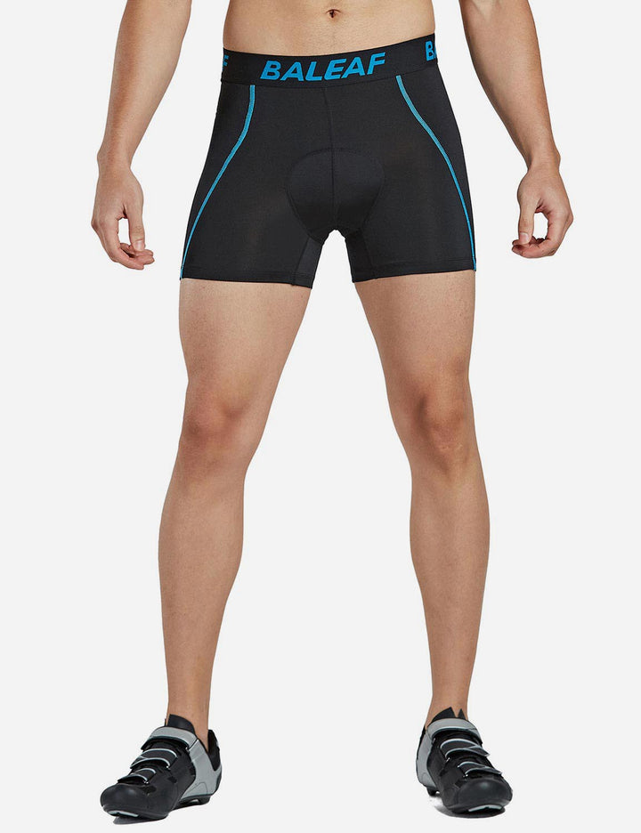 Baleaf Men's 4.8  3D Padded Bike Cycling Compression Shorts aai067 Blue Front