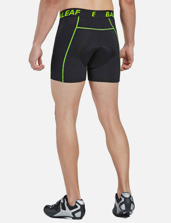 Baleaf Men's 4.8  3D Padded Bike Cycling Compression Shorts aai067 Green Back