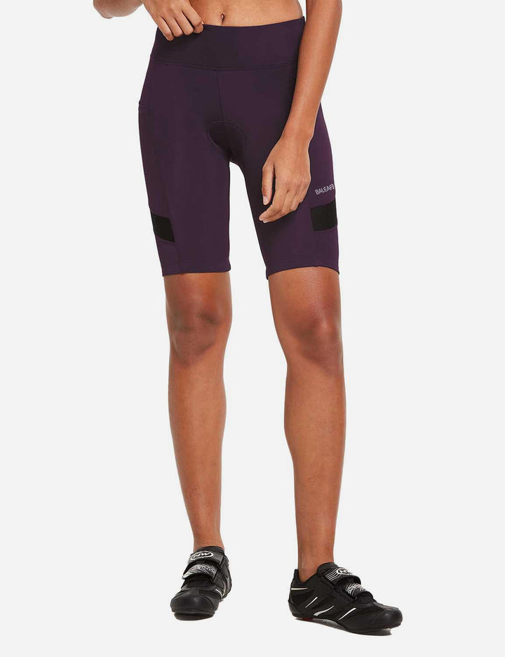 Baleaf Women's UPF50+ 3D Padded Side Pocketed Cycling Shorts aai084 Grape Royale main