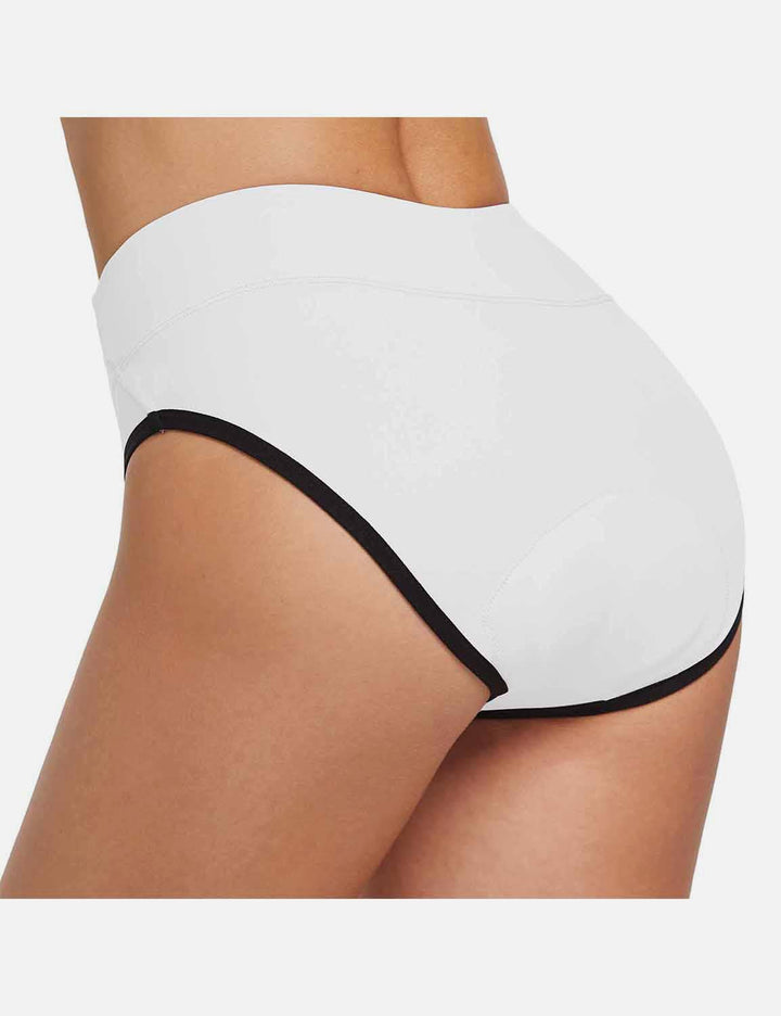 Baleaf Women's 3D Chamois Padded High Rise Quick Dry Cycling Underwear aai092 Star White back