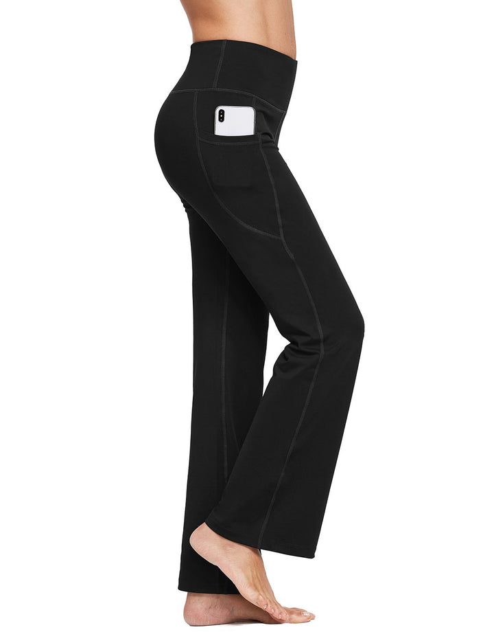 Baleaf Women's Laureate High-Rise Flared Pants abh144 Black Side