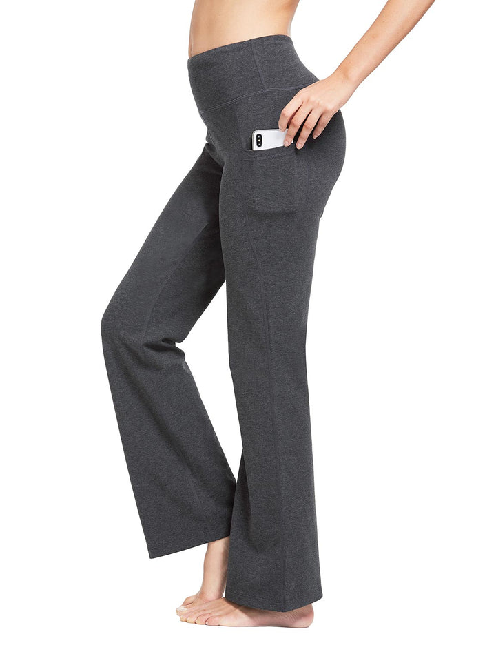 Baleaf Women's Laureate High-Rise Flared Pants abh144 Charcoal Side