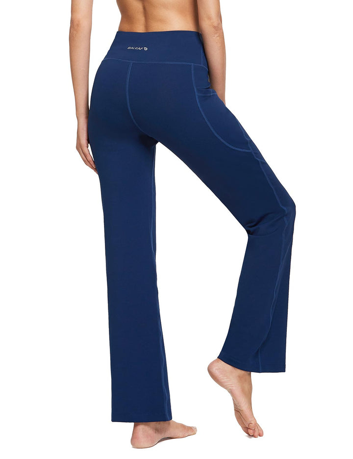 Baleaf Women's Laureate High-Rise Flared Pants abh144 Navy Back