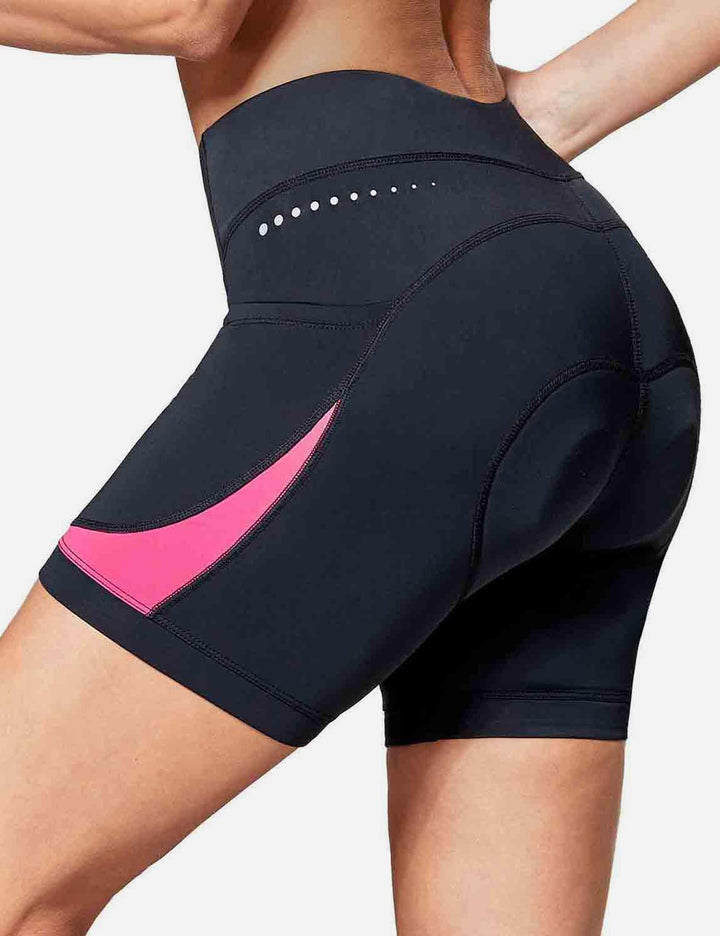 Baleaf Women's UPF 50+ 5" Bike Shorts 4D Padded Pockets Cycling Underw… cai010 Hot Pink Back