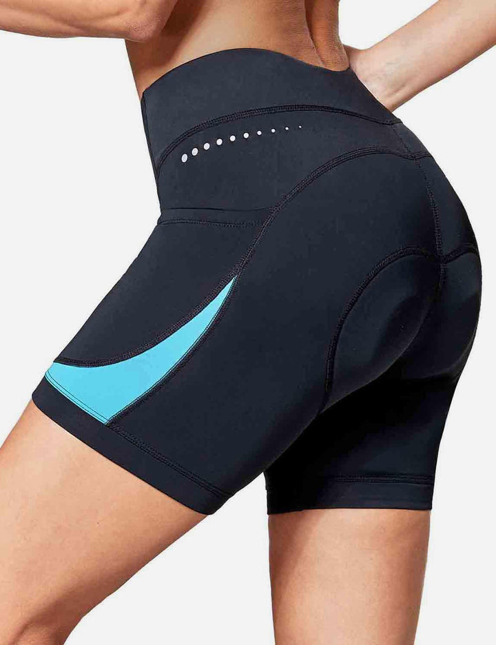 Baleaf Women's UPF 50+ 5" Bike Shorts 4D Padded Pockets Cycling Underw… cai010 Blue Atoll Back