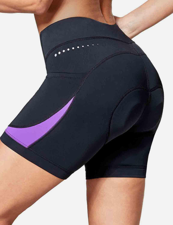 Baleaf Women's UPF 50+ 5" Bike Shorts 4D Padded Pockets Cycling Underw… cai010 Deep Lavender Back