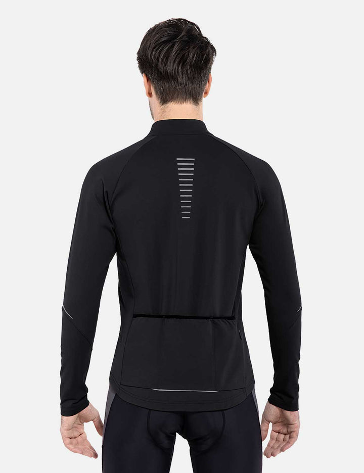 Baleaf Men's Laureate Thermal Water-Resistant Long-Sleeve Jersey cai041 Black Back