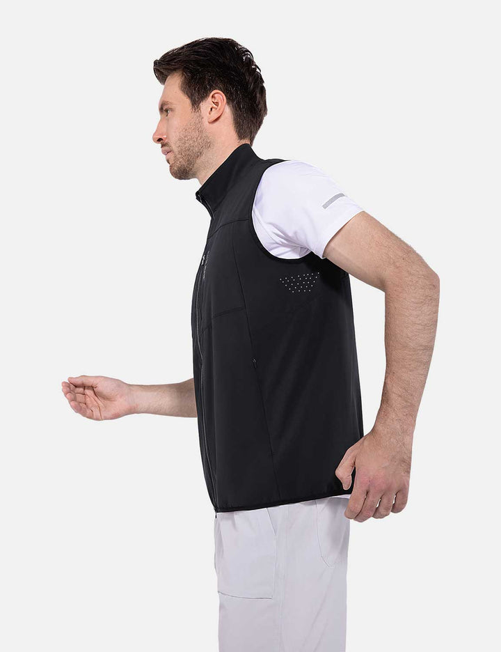 Baleaf Men's Laureate Multi-Pocket Lightweight Vest cga031 Black Beauty Side