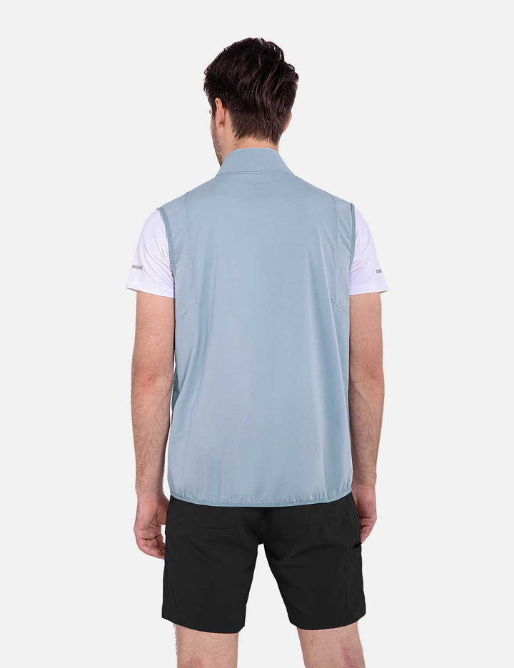 Baleaf Men's Laureate Multi-Pocket Lightweight Vest cga031 Blue Fog Back