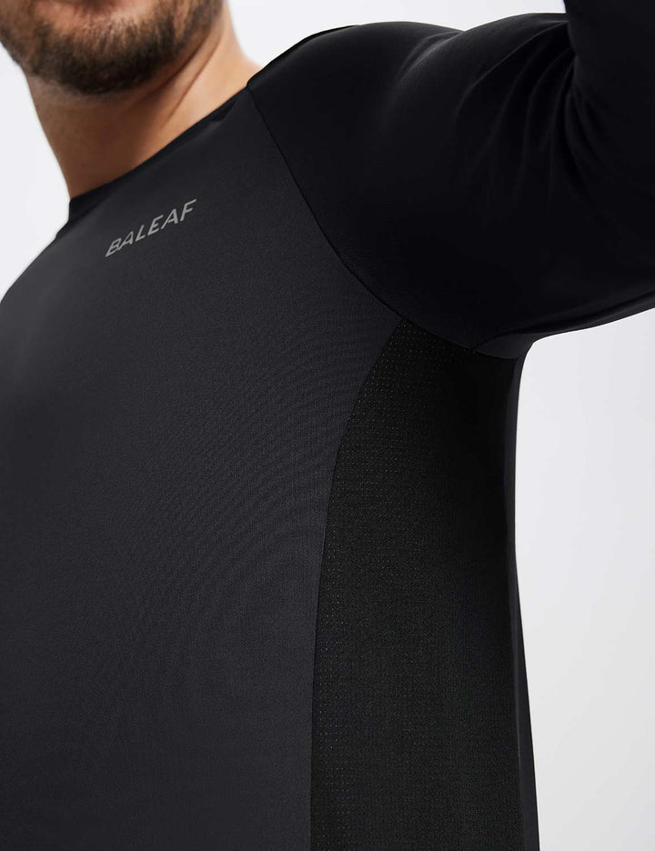 Baleaf Men's Sustainable Bodyfit Baselayer Anthracite Details